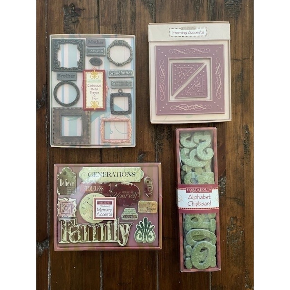 Portafolia Gifted Memories Family Themed Scrapbooking Embellishments lot of 4‎